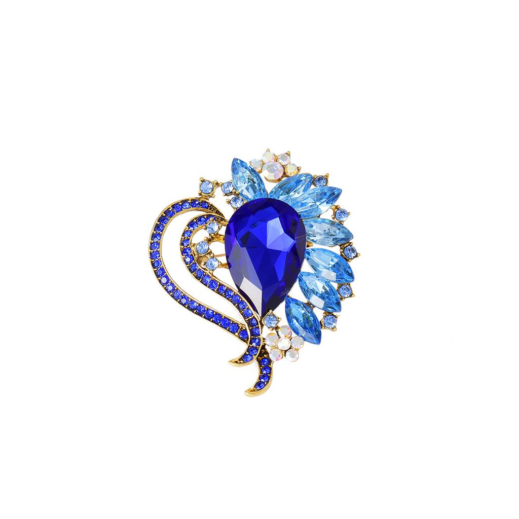 Retro Crystal Susceptible Dress Brooch Personality Versatile High-end Clothing Coat Coat Accessories