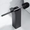 Badezimmer Toilettenbürstenhalter Set Edelstahl Schwarz Quadratisch Reinigungsgeräte Vertikale Toilettenbürste Badezimmer Reinigungszubehör