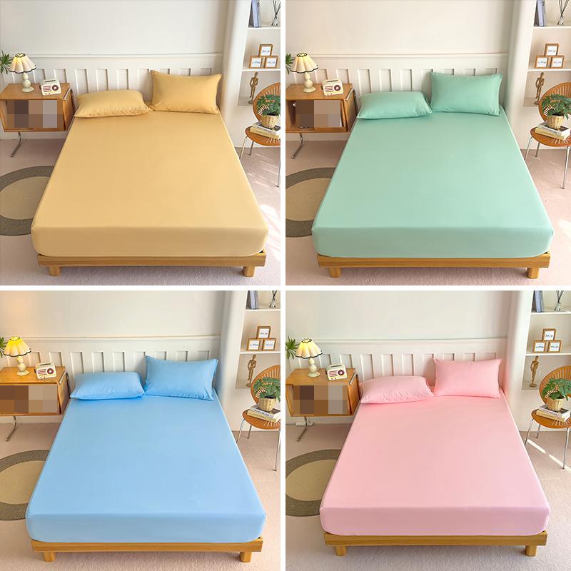 Cotton Fitted Sheet with Elastic Bands High Quality color Mattress Covers for Single Double King Queen Bed without Pillowcases
