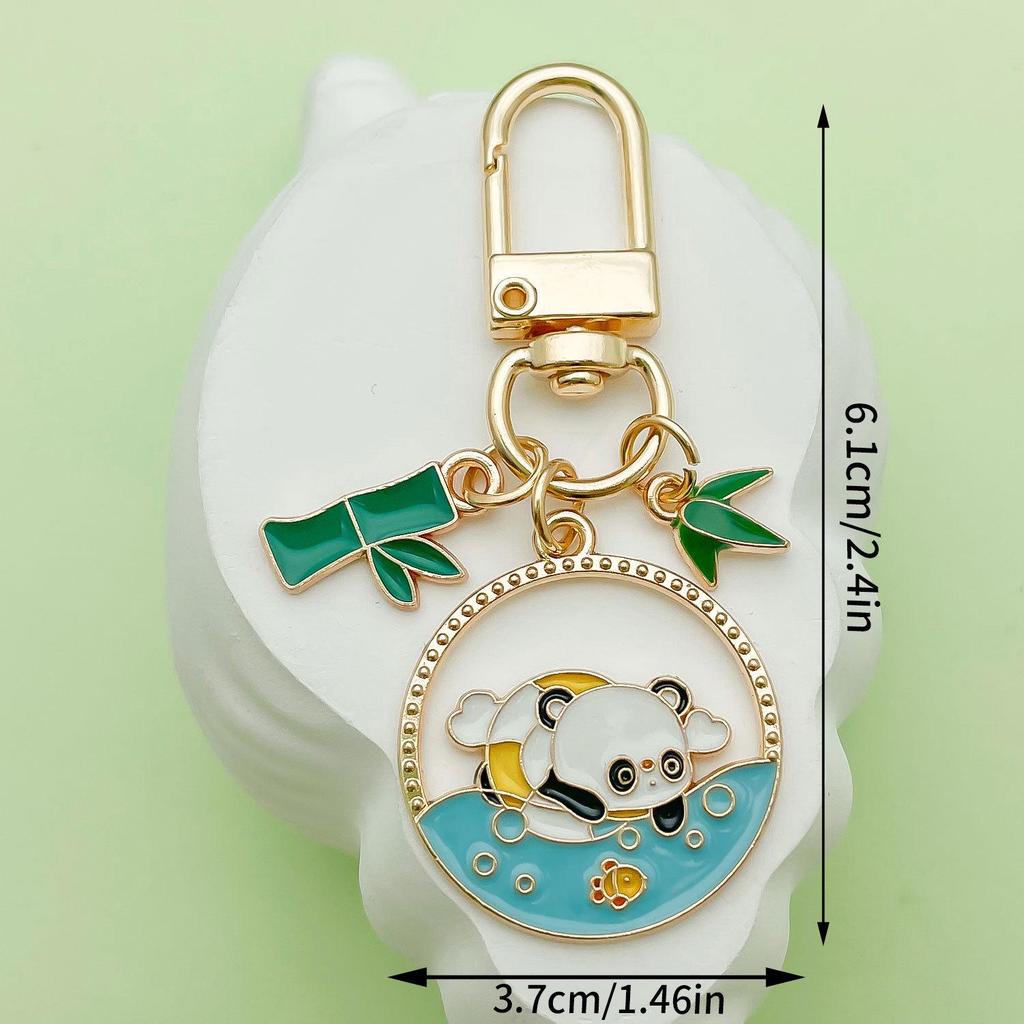 Adorable National Treasure Panda Metal Keychain – Cute & Quirky Cartoon Dāi Méng Panda Keyring Pendant for Men, Women, & Bag Charms.
