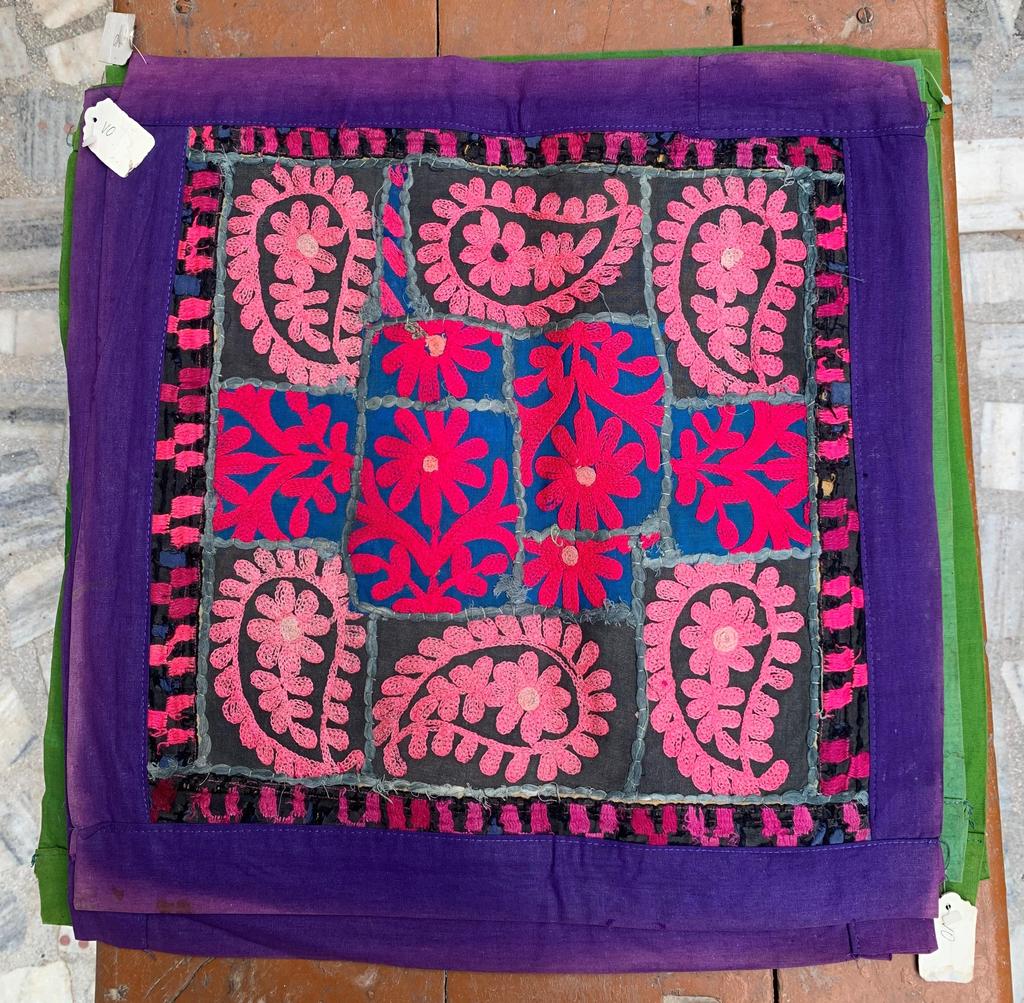 Old Stock Hand Embroidered Indian Patchwork Textile - Vintage Boho Cushion Cover