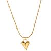 Simple And Elegant Heart Pendant Collarbone Necklace Minimalist Luxury Titanium Steel Chain Women Summer Jewelry