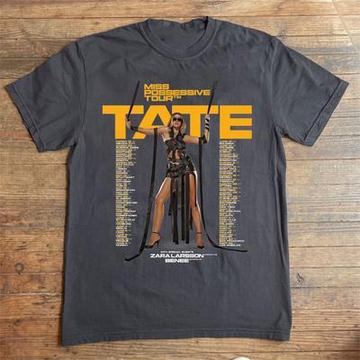 Tate Mcrae Miss Possessive Tour 2025 Datum T-shirt Volledige Maat S-5XL Unisex T-shirt