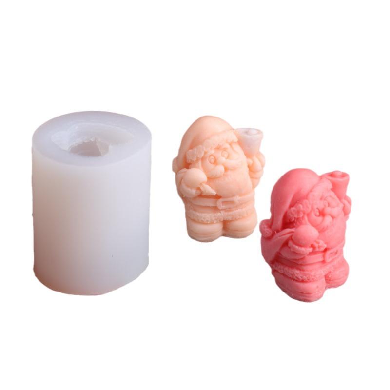 Santa Claus Scented Candle Mold Silicone DIY Soap Mold Christmas Gift Figurine Handmade Crafts Holiday Party Favors