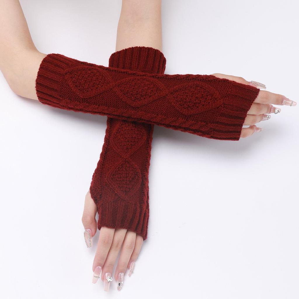 Botvotee Sleeves for Women Arm Warmers Y2k Accessories Fingerless Gloves Long Sleeves Knit Winter White Black Fashion Oversleeve