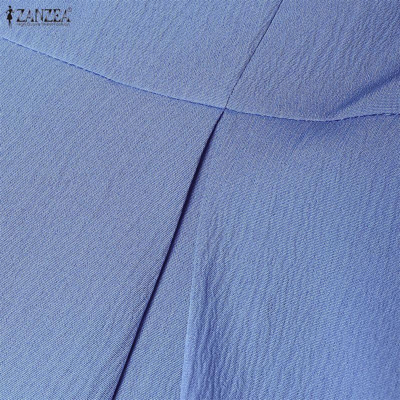 ZANZEA Women Casual Square Collar Summer Half Sleeve Dress