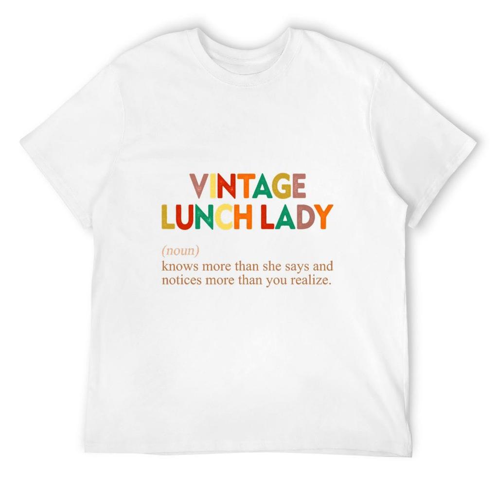 Vintage Lunch Lady Definition Knows More Than She Says T-Shirt Baggy Shirts Quick Drying Sports Fans Vintage T-shirt Men