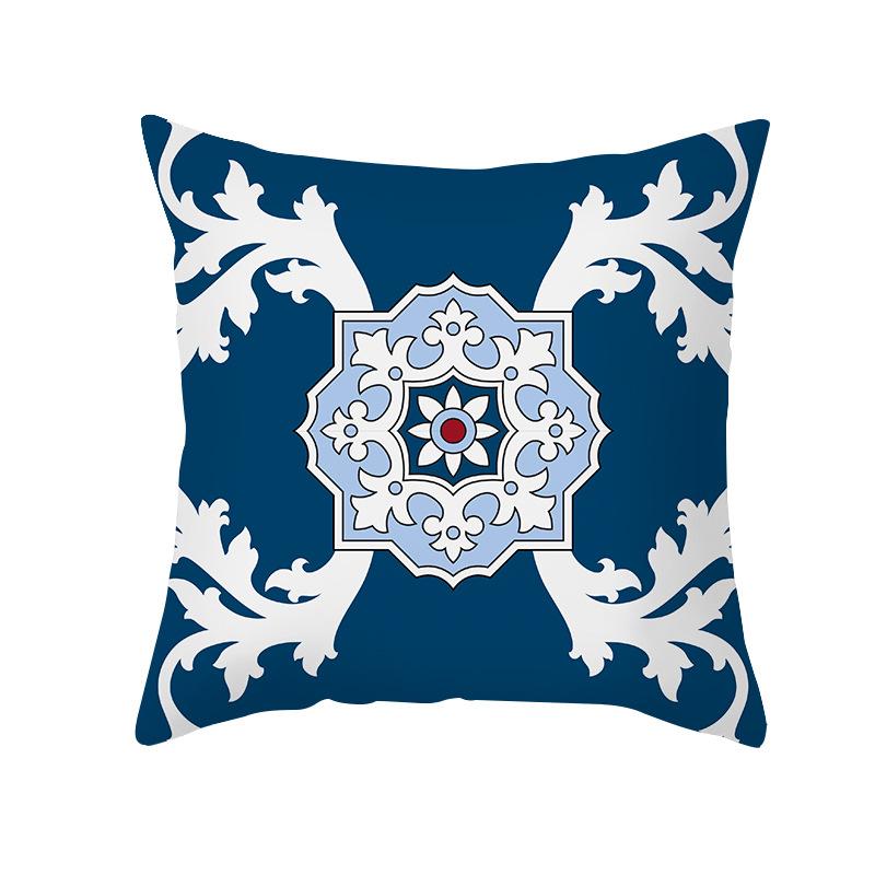 Colorful Geometric Pattern Series Peach Skin Pillowcase Simple Sofa Office Cushion Pillowcase