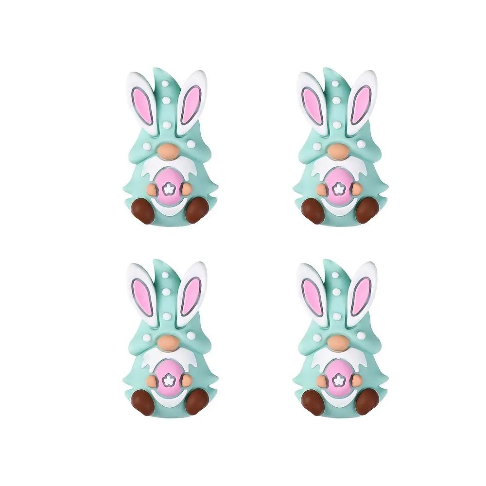 4/26/30/52PCS Easter bunny silicone beads, suitable for bracelets, keychains, lanyards, pen accessories, holiday accessories