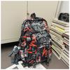 High-value Personalized Graffiti Trendy Cool Backpack Couple Contrasting Colors Lightweight Large-capacity Backpack