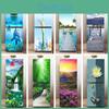 Stickers Blue Sea Fridge Dolphin Flower Field Tiger Refrigerator Sticker Selfadhesive Wallpaper Nature Door Cover Film Decor