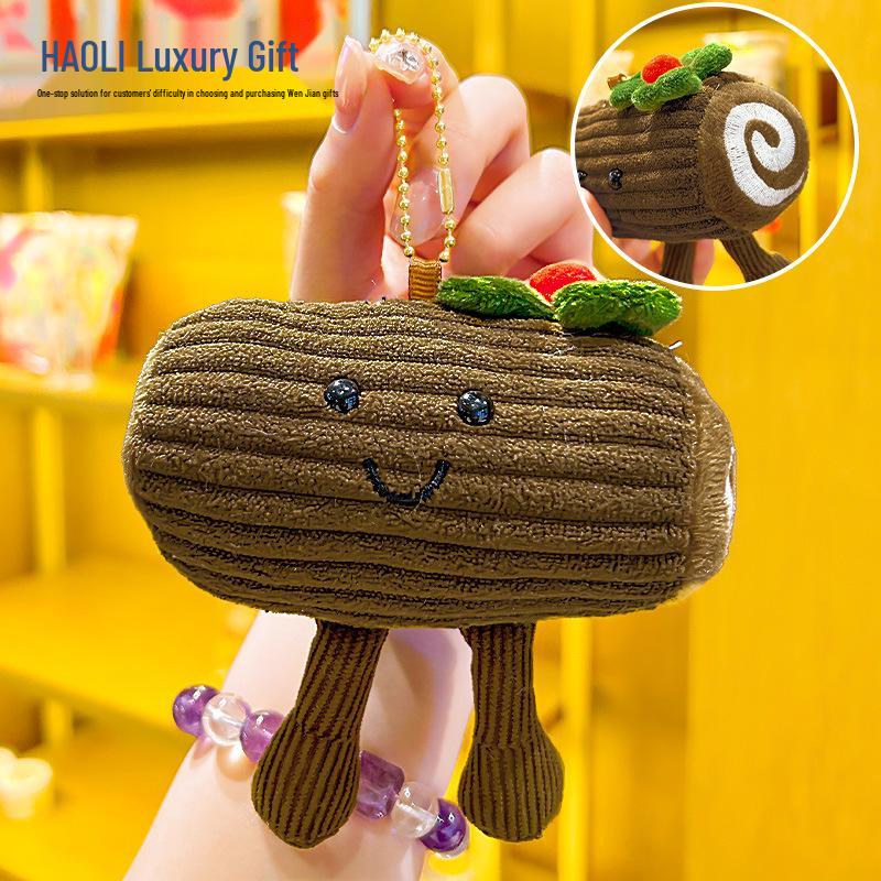 Cartoon Candy Plush Keychain: Cute Biscuit & Bread Doll Pendant Gift