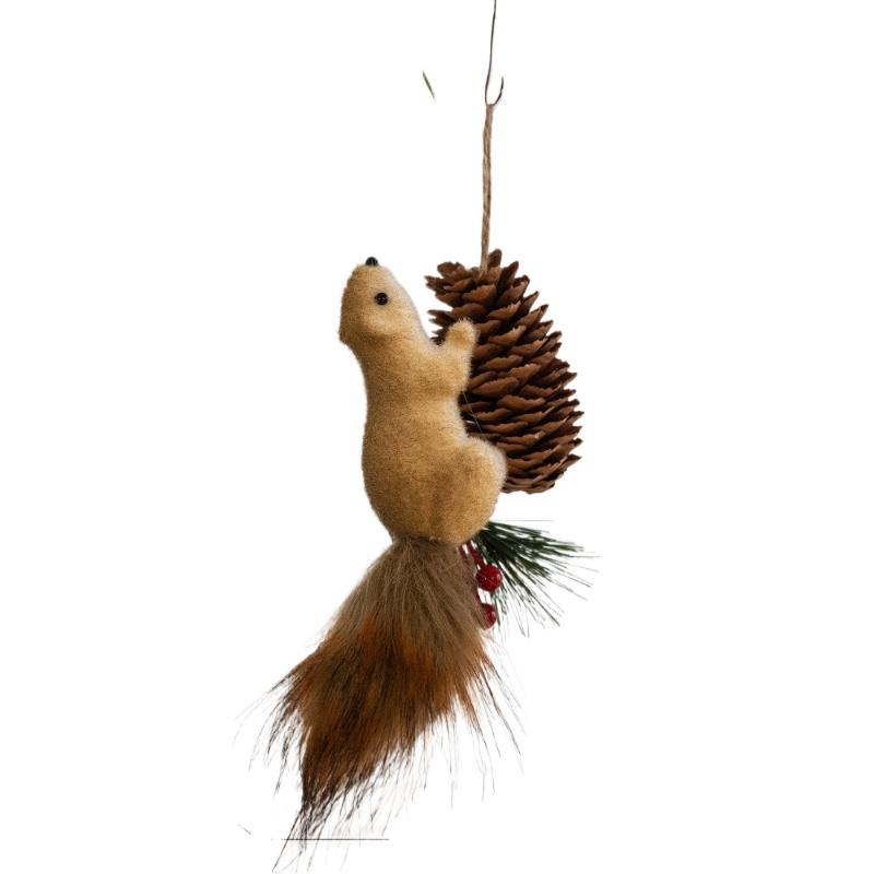Simulated Christmas Squirrel Doll Pendant Courtyard Outdoor Garden Christmas Creative Decorations
