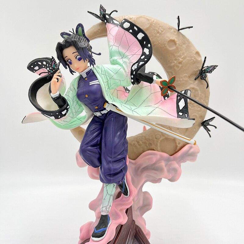 28cm Demon Slayer Kochou Shinobu Anime Figure Kimetsu No Yaiba Action Figure Tanjirou /Zenitsu /Nezuko Figurine Model Doll Toys