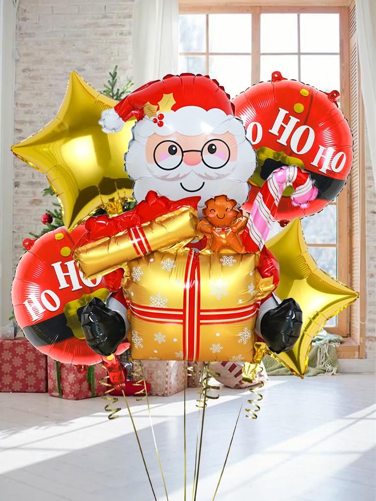 5pcs Christmas Decoration Balloons Set, Suitable for Christmas Party Decorations, New Year Decorations, Holiday Decorations