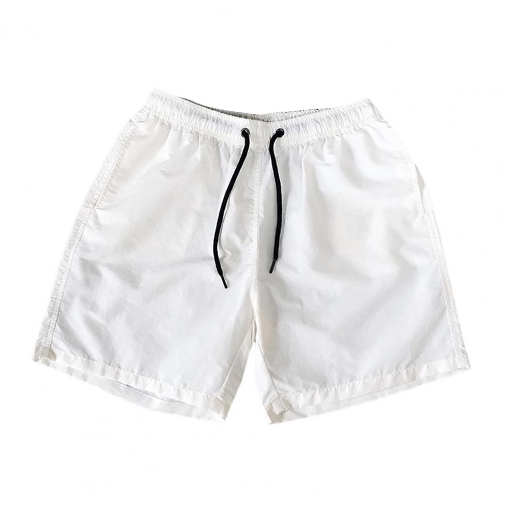 Letnie męskie stroje kąpielowe plażowe spodenki jednokolorowe z elastycznym pasem szybkoschnące oddychające spodenki kąpielowe spodnie kąpielowe