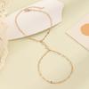Kinitial Exquisite and fashionable laser plated palm chain Bracelet with ring Chain Hand chain gave her an anniversary gift