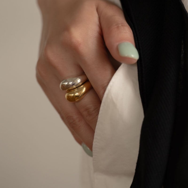 youngglow silver925 wave dome ring (2color)