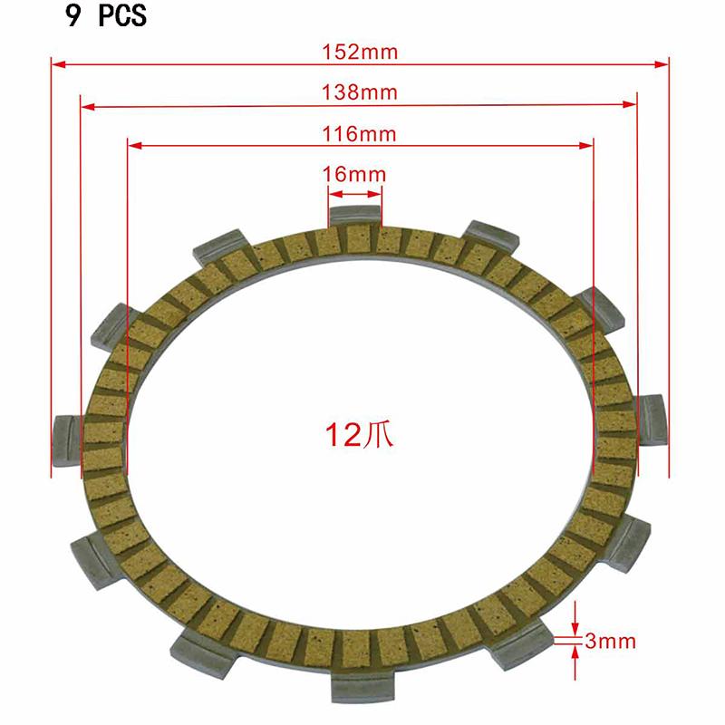 For Suzuki GV1200 GL GV1200 Madura 1985 1986 Total 10PCS 9+1 Motorcycle Friction Clutch Discs Plates