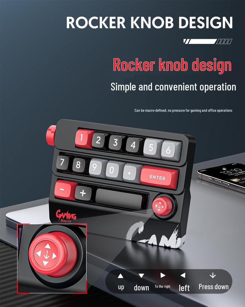 Mechanical Mini Keyboard with Hot-Swappable Red Switches and TYPE-C Wired Connection for Gaming, Office, and Financial Use.