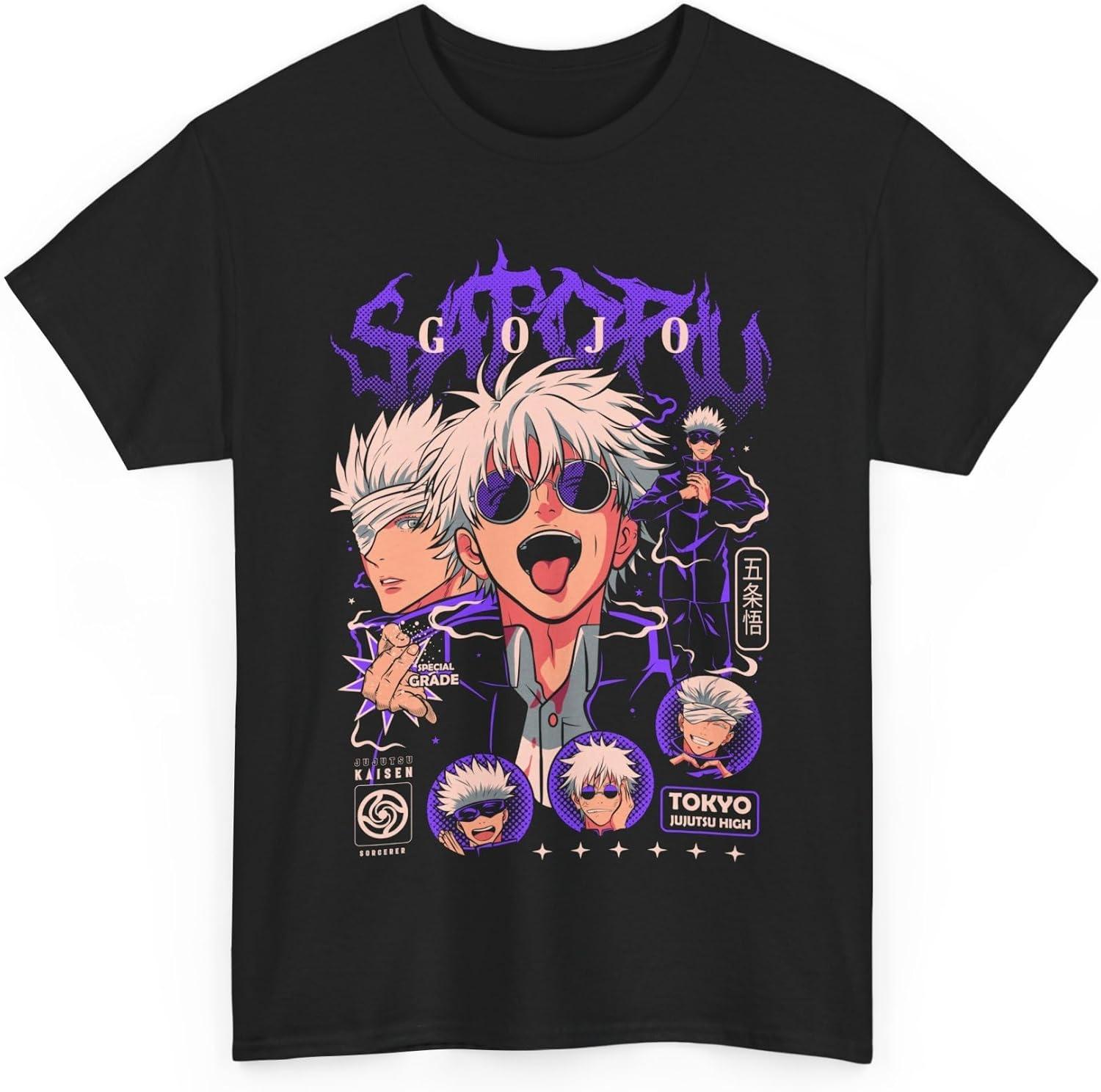 

Jujutsu Gojo Anime T-Shirt Unisex Kaisen Satoru Anime Manga Japanese Cotton M-88 XXXXXL чорний