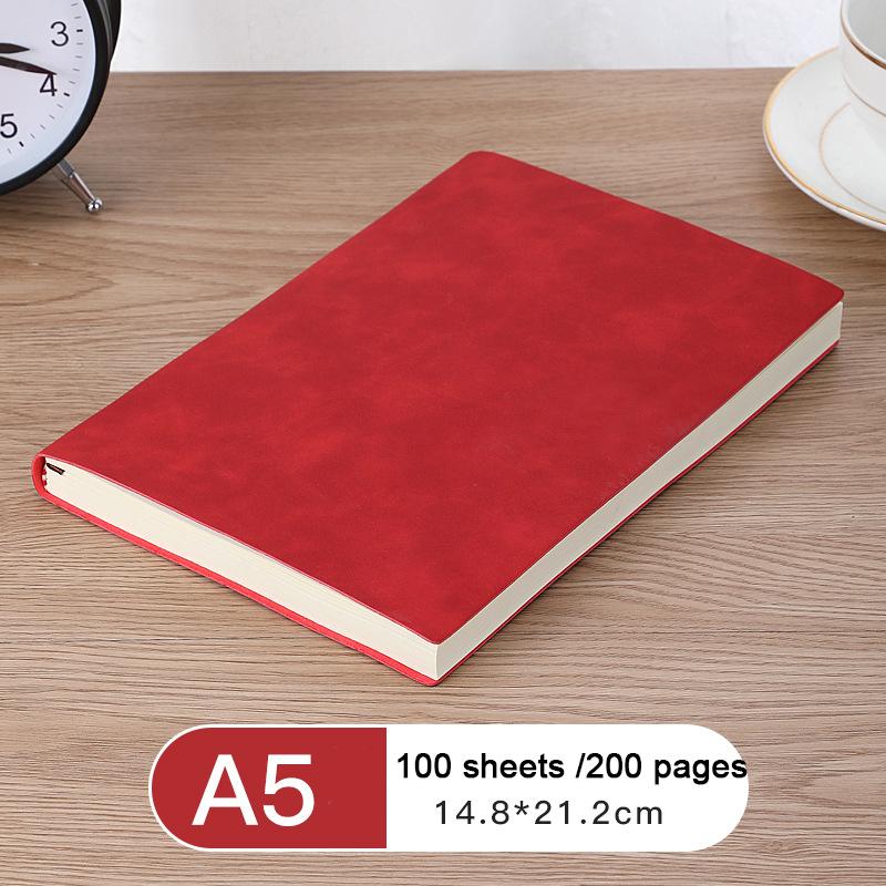 (Kostenlose Logogravur) A5/B5 verdicktes Business-Notizbuch, Besprechungsprotokolle aus weichem Leder, Notizblock für Studenten, liniertes Tagebuch