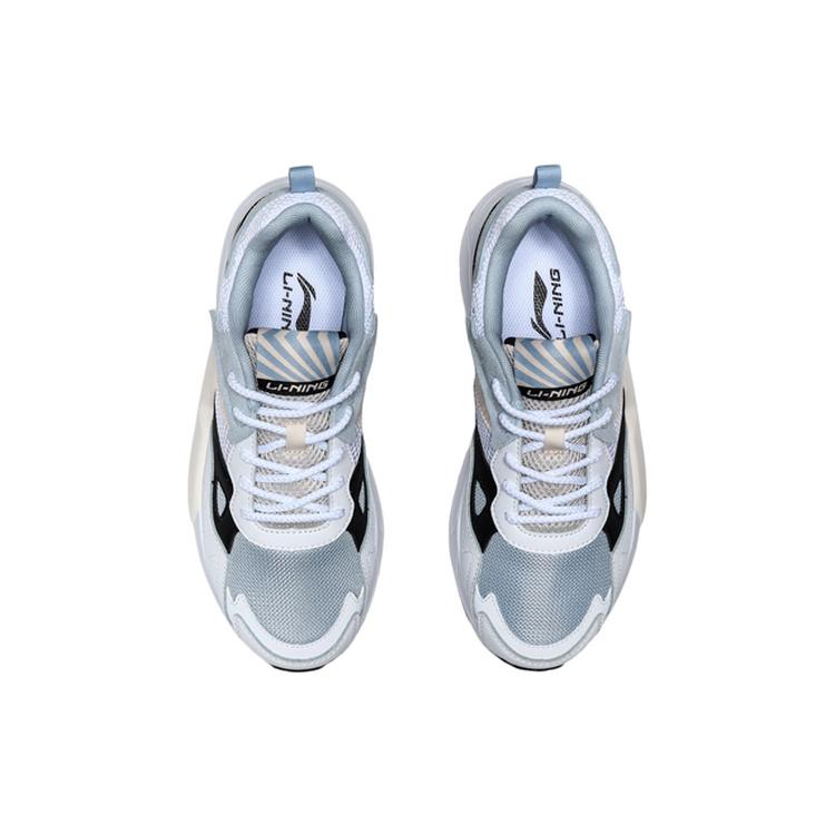 Li Ning Honor 2020 Slip Resistant Abrasion Resistant Low top Sports Casual Shoes Women's White Blue AGCQ172-4