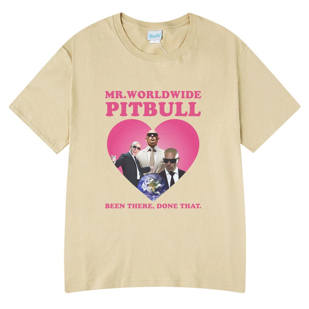 Rapper Pitbull Mr Worldwide Graphic Vintage Washed T Shirt Unisex Women Clothing Fashion Hip Hop Tshirts Summer Cotton Streetwear