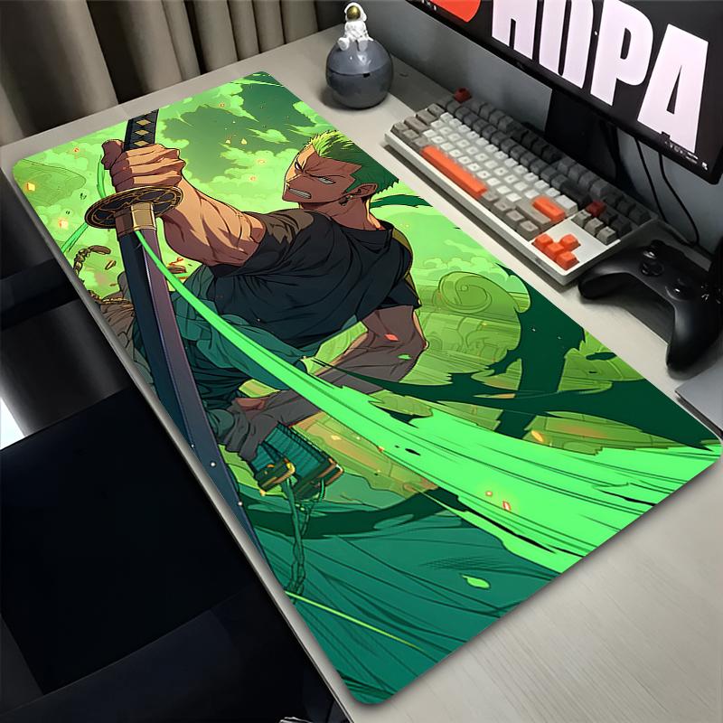 Big Mouse Pad one piece Zoro Cool Japanese Anime Desk mat Computer Gaming Accessories Anti-fray Gamer HD Print Extended Mousepad