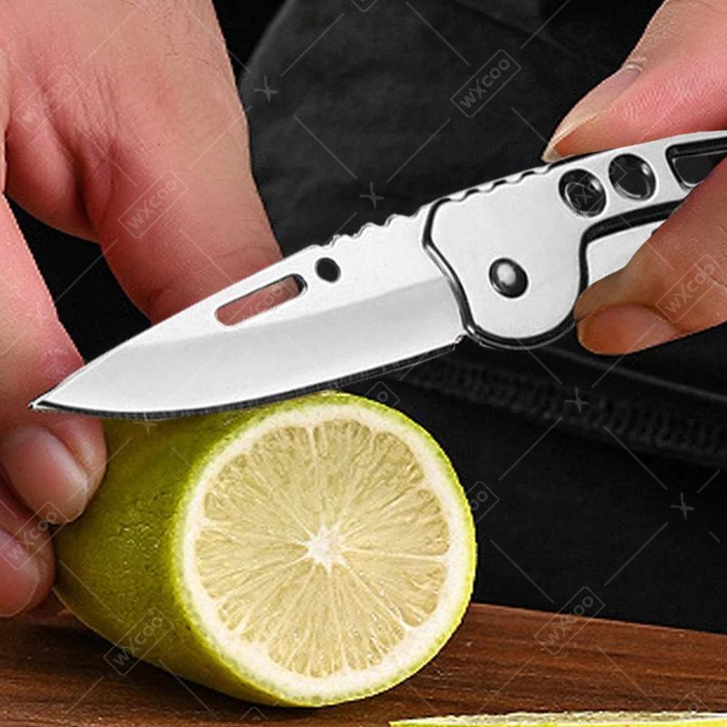 WXCOO Stainless Steel Pocket Knife Kitchen Accessories Folding Fruit Knife Utility Knives Slicing Cooking Peeler Kitchen Fruit