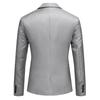 Dressjakke for menn Formell forretningsstil Cardigan med én knapp Slim Fit Langermet nedtrekkbar krage Ensfarget Groom Groomsman Bryllupsdressjakke
