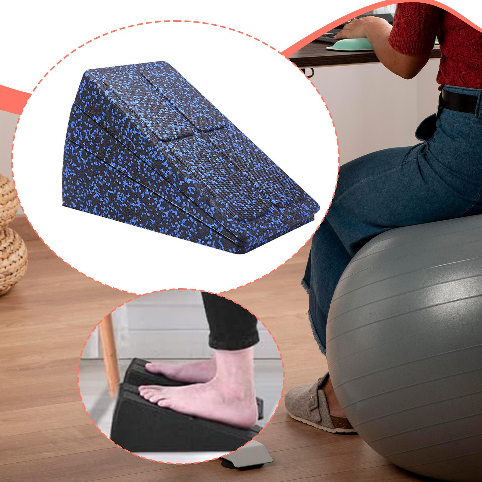 

3 Pieces Calf Stretcher Slant Board Adjustable 4 Level Angle Waterproof Anti Slip Accessories for Black Blue