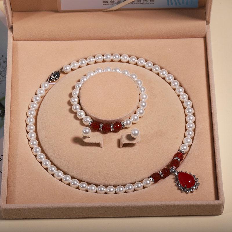 Natural Shell Pearl Necklace - Women's Clavicle Chain Set for Mother's Day Gift