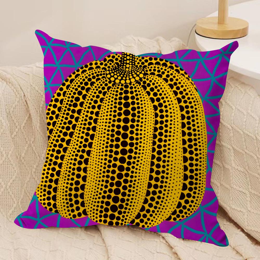 Yayoi Kusama Abstract ArtCushion Cover Soft Plush Fabric Double-Sided Printed Sofa Cushion Cover for All Seasons Home Decor Gift