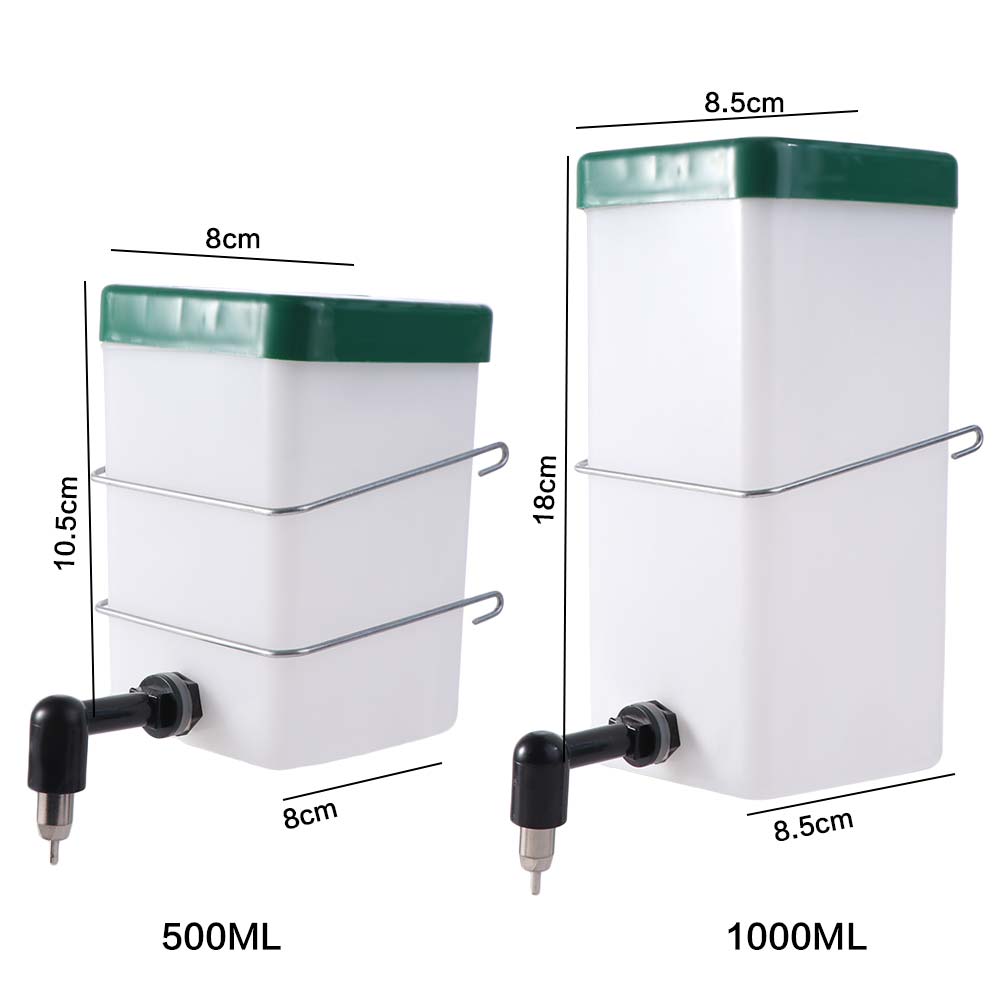 Plastic Rabbit Water Dispenser 1L/500ML Pet Head Pipe Fountain Pet Hanging Feeder  For Pet Cage