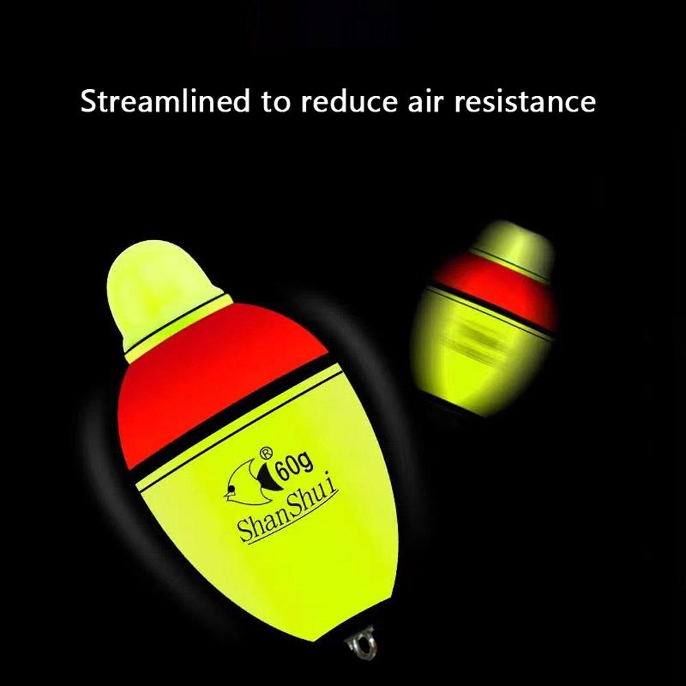 5 Stück Nachlaufende Doppelte Optische Licht LED Elektronischer Meeresangelpose Weitwurf Driftrute Leuchtender Schwimmstopper für Nachtangeln