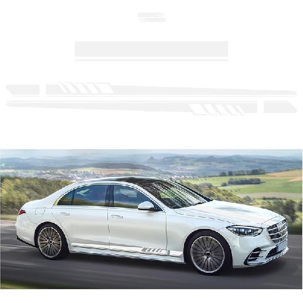 5 PCS Car Hood Stripe Sticker, Vinyl Modified Rearview Mirror Decals, Racing Sports Auto Body Side Sticker Decoration, Universal Exterior Stickers