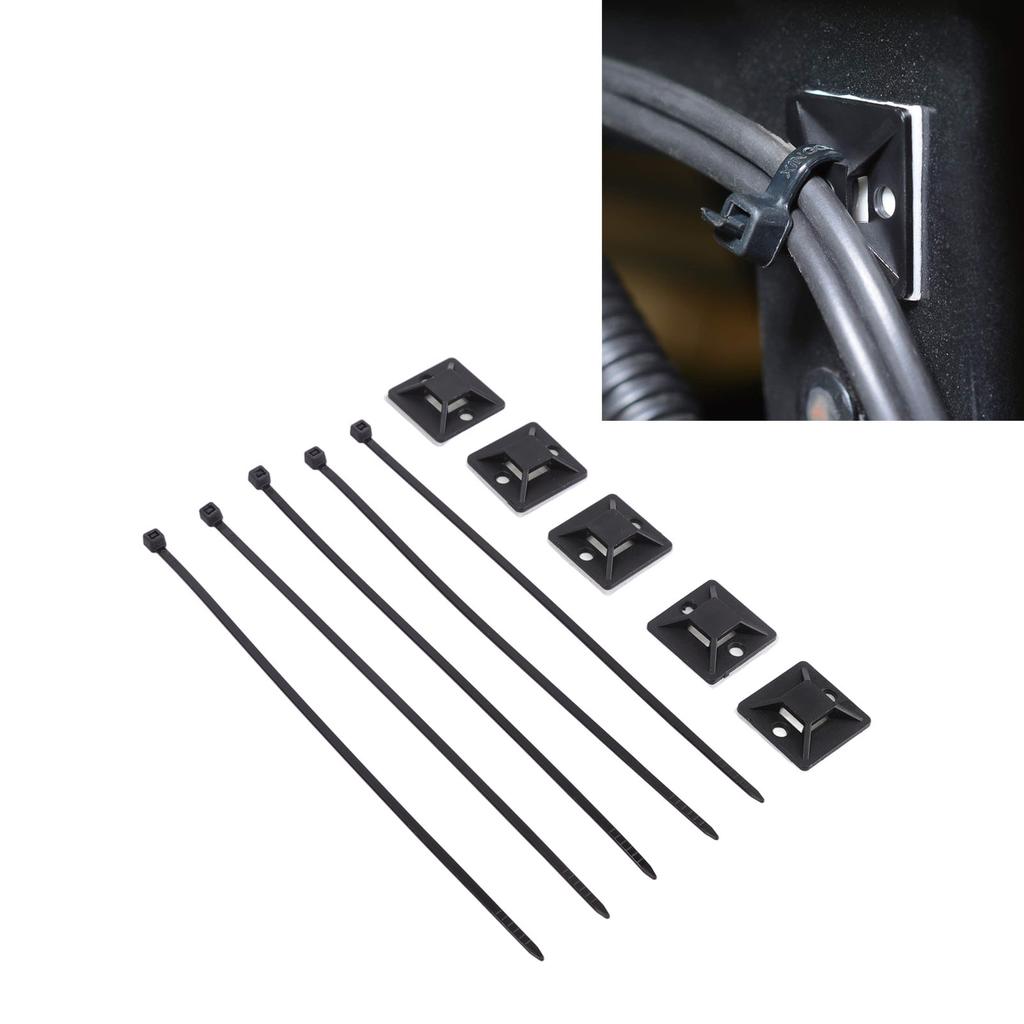 200Pcs Nylon High Temperature Resistant Strong Nylon Self Locking Cable with Mounts for Cable Fence