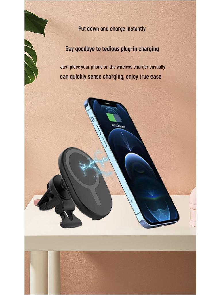 15W Magnetic Wireless Car Charger with Air Vent Holder