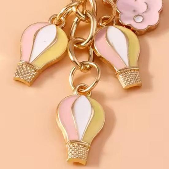 Keychain Hot Air Balloon Charm Compact Size Lightweight Zinc Alloy Key Chain Christmas Valentine Birthday Anniversary Accessories