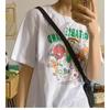 Oversized Women Tshirt Summer Fashion Drawn Printed Casual Short Sleeve Top Pullover Comfortable Plus Size Tee Trendy Outfit