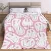 1pc Funny Smile Face Print Blanket, Soft And Comfortable Flannel Blanket, Gift For Friends, Family, Throw Blanket For Sofa Bed