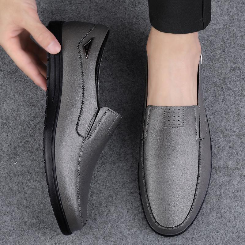 Handgefertigte Klassische Business Falts Sommer Herren Freizeitschuhe Echtes Leder Herren Slipper Slip-On Mokassins Weichsohlige Laufschuhe