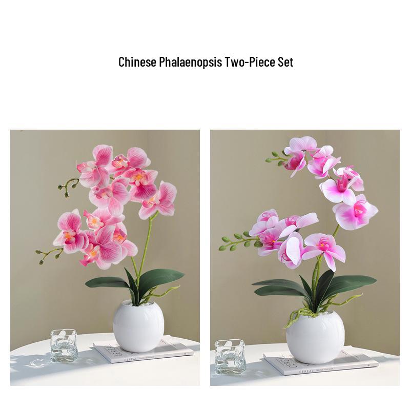 Sztuczna Phalaenopsis Sztuka Florystyczna Roślina w Doniczce: Dekoracyjna Plastikowa Kwiat do Salonu lub Stołu Jadalnego