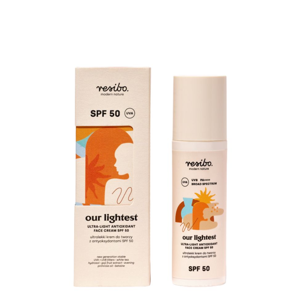 

Resibo Our Lightest ultralekki krem do twarzy z antyoksydantami SPF 50, 50 ml