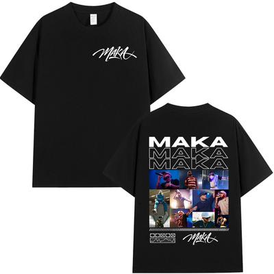 Rapper Maka 2025 Tour Graphic T Shirts Men Fashion Vintage T-shirt Casual Cotton Short Sleeve T Shirt Short Sleeve Streetwear