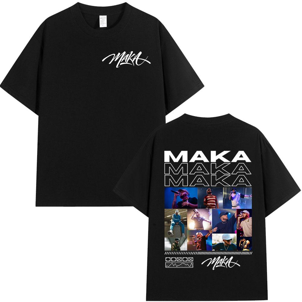 Rapper Maka 2025 Tour Graphic T Shirts Men Fashion Vintage T-shirt Casual Cotton Short Sleeve T Shirt Short Sleeve Streetwear