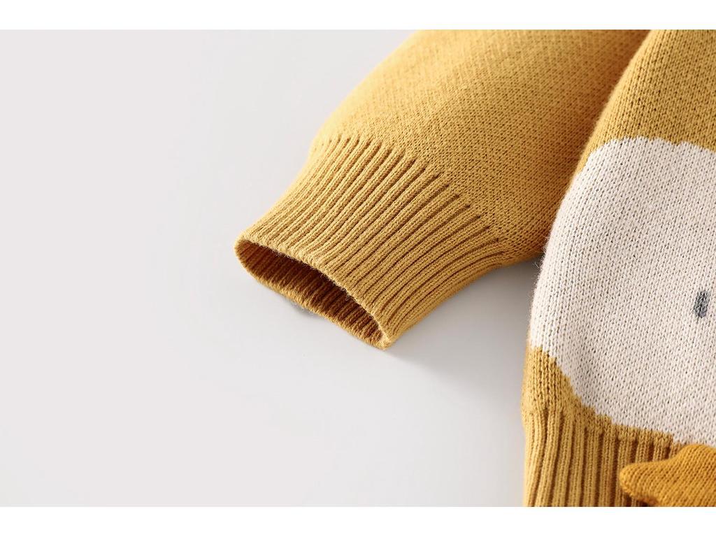 Kids' Korean Style Bear Jacquard Pullover - 2025 Autumn Collection