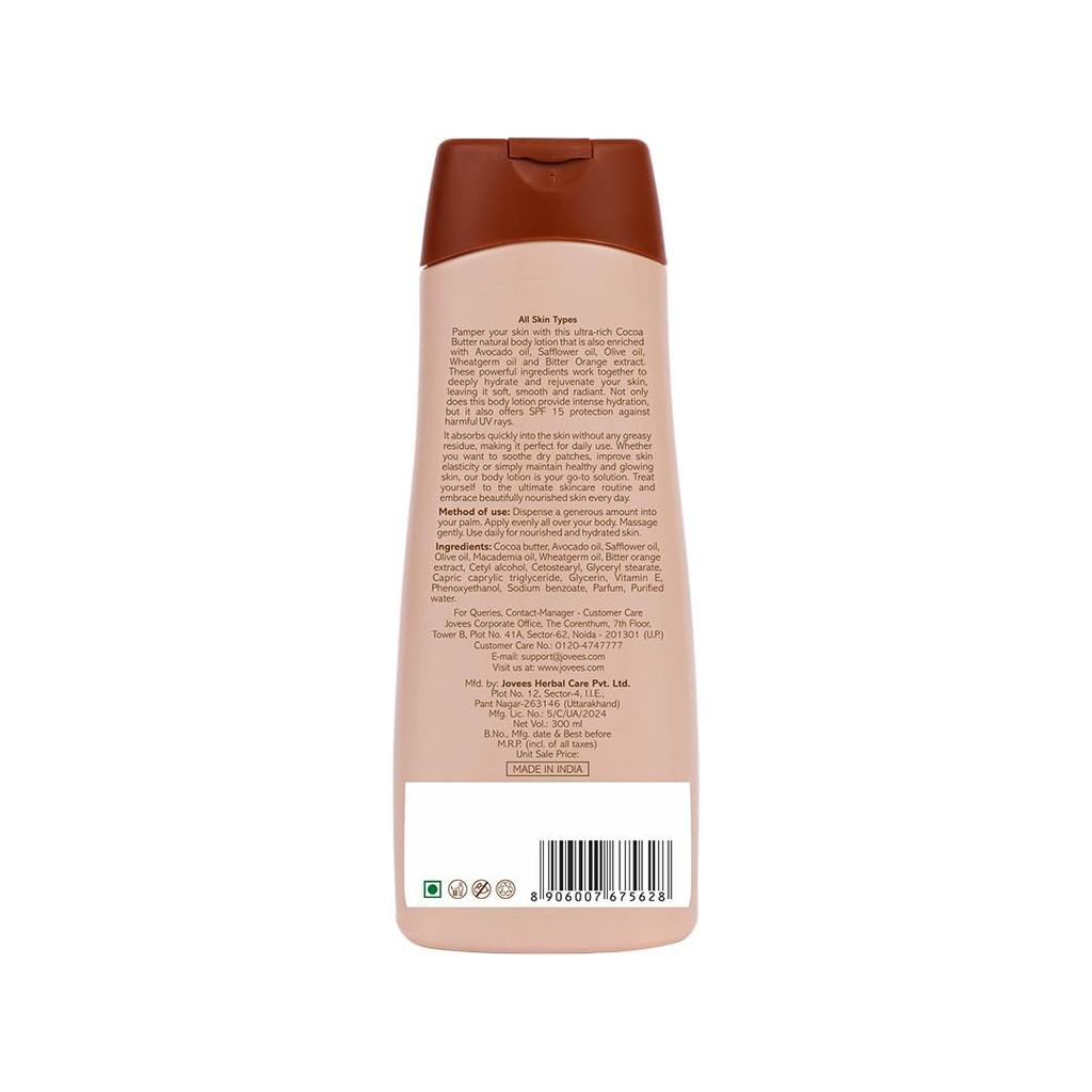Jovees Cocoa Butter Body Lotion 300ml Pack Of 1 Deep Moisturising Winter Skin Lotion For Very Dry Smooth Skin