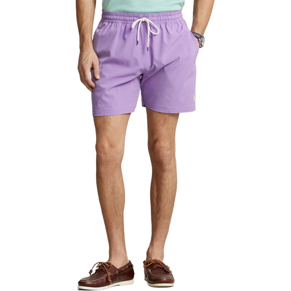 Polo Ralph Lauren Ss24 Solid Color Logo Embroidered Drawstring Casual Shorts Men Shorts Light-Purple 710829851-052